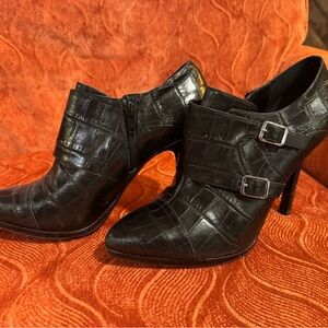 Lauren Ralph Lauren Black Embossed Heeled Boots
